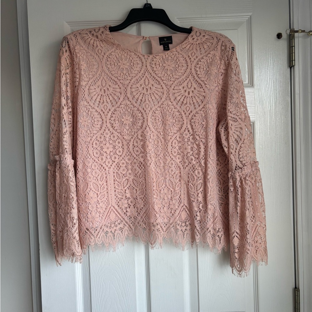 Worthington Blush Lace Blouse